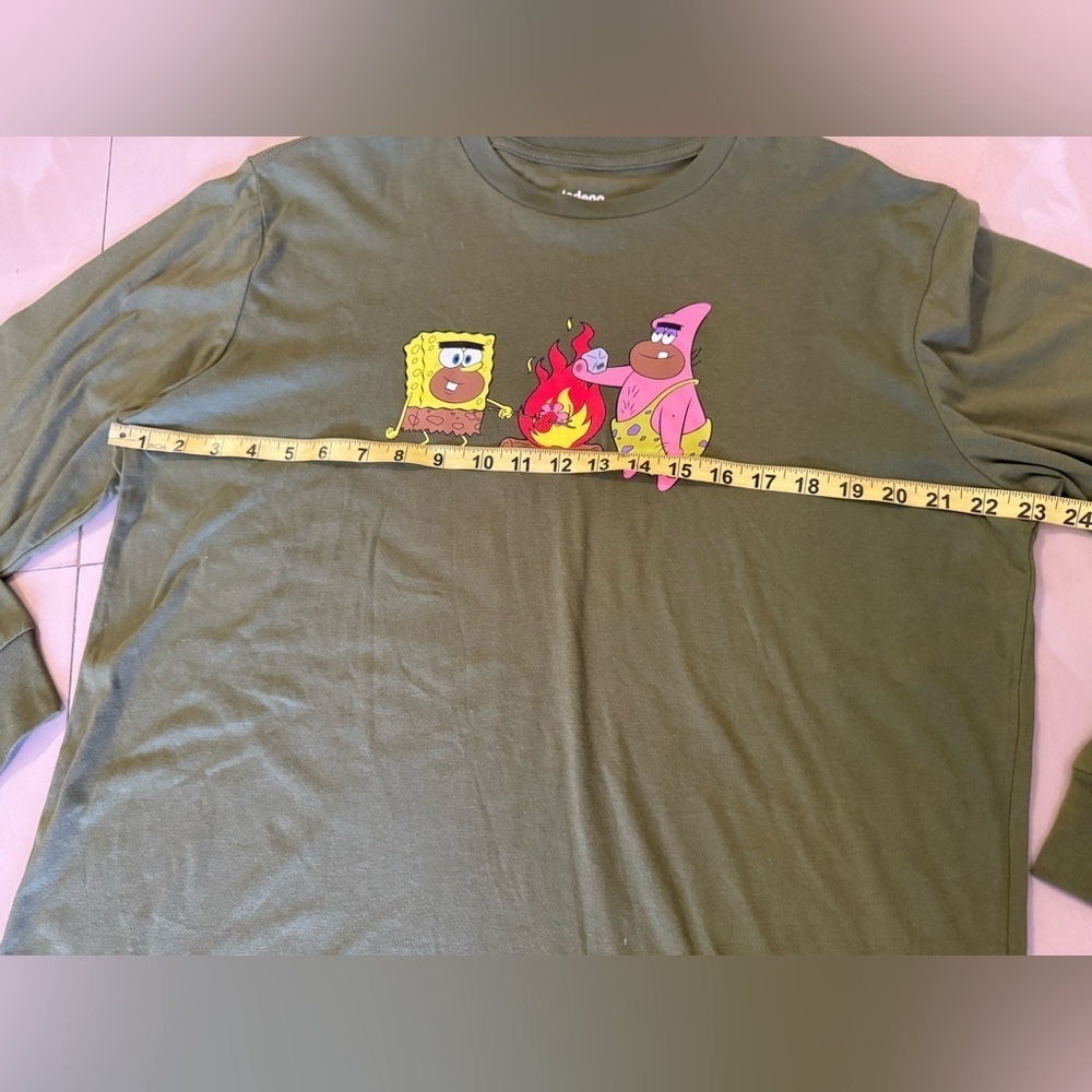 SpongeBob and Patrick caveman long sleeve shirt Nickelodeon size L green - Picture 5 of 13
